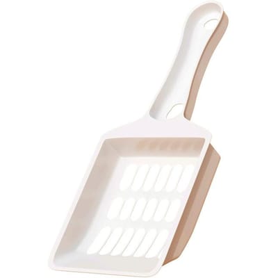Pelle à litière pour chat en acier inoxydable à manche en bois pour outil de défécation Bentonite Tofu Sable mélangé Outil de défécation portable white