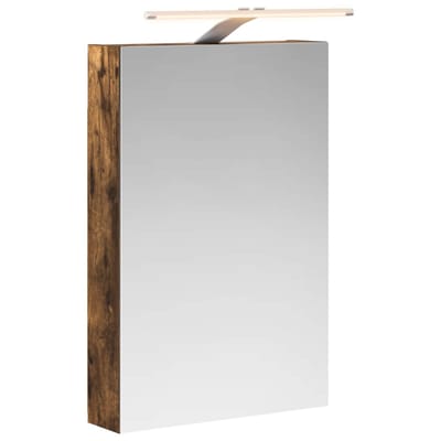 vidaXL - Badkamerspiegelkast - Rook - Eiken - 40 - x - 10,5 - x - 60,5 - cm - Bewerkt - hout