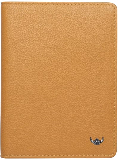 Golden Head Leren identiteitskaarthoesje Madrid RFID Protect Ausweisetui 4480 Senfgelb mosterdgeel