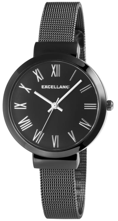 EXCELLANC- dameshorloge- model 1300036 -3 atm waterdicht-diameter 34 mm-met Milanese band-verstelbare band