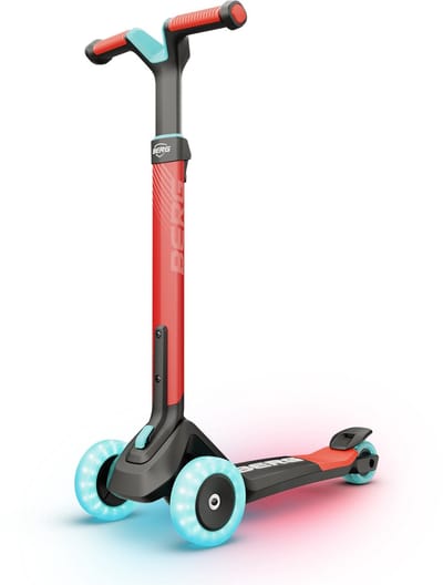 BERG Nexo Kinderstep - Step 3 wielen - Vanaf 2 jaar - Opvouwbaar - In hoogte verstelbaar - Incl. LED-deck + LED wielen - Rood
