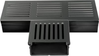 Black Beauty Perfect Drain 100/100 T-stuk met zwart alu designrooster