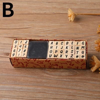 40 stuks alfabet stempels vintage houten rubberen letter nummer symbool stempelset met zwarte inktkussen voor het maken van kaarten planner plakboek