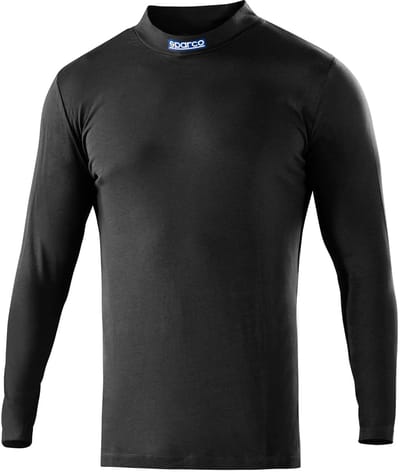 Sparco B-Rookie Hoge Kraag T-Shirt - Zwart/Wit/Blauw — XS