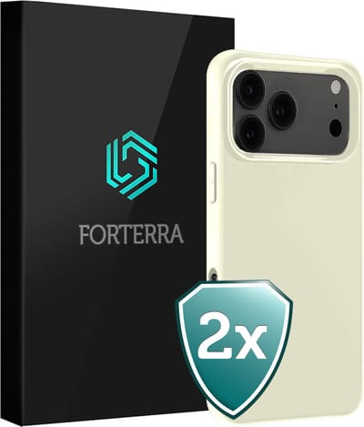 Hoesje 2 Stuks - Geschikt voor Apple iPhone 17 Pro - Sterk & Shockproof - Back Cover - Case Siliconen - Telefoon Hoes - Wit