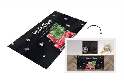 Keukenloper - Loper keuken - Kerstmis - Quotes - Spreuken - Santa Claus is coming to town - Sneeuwvlok - 120x60 cm - Keukenloper vinyl