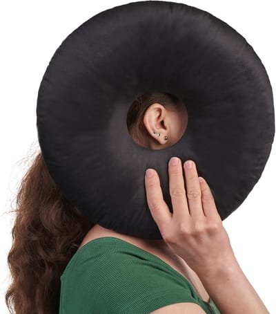 Piercingkussen voor Zijslapers | Donut Oorkussen met Gat | Verstelbare Vulling voor Pijnverlichting | Comfortabel Kussen voor Oorpiercings & Geïrriteerde Oren | Drukverlagend Oorkussen