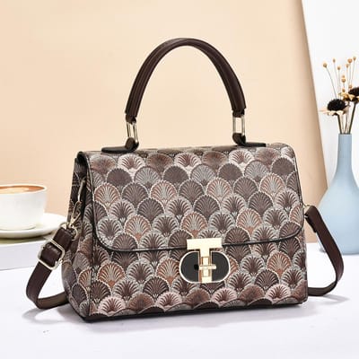 Nieuwe Mode All-in-one Handtas met Grote Capaciteit en Print Eenvoudige Textuur Enkele Schouder Crossbody Tas Modieus . gray