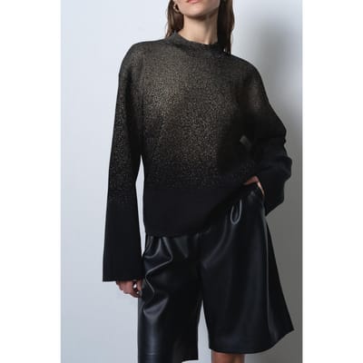 French Connection Kady Glitter Ombre Jumper Black Gold Maat: S | Longsleeves Outlet | Dames | Zwart