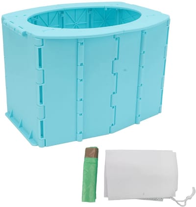 Dailygoods- Kindertoilet Draagbaar - Opvouwbaar Toilet - Trainingstoilet - Buiten Toilet - Nood Toilet - Inclusief Vuilniszak