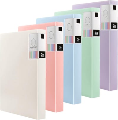 Set van 5 A4 Presentatiemap met Plastic Hoezen en Transparante Folie voor Documentenorganisatie in 5 Kleuren - Ideaal voor School, Kantoor en Archivering