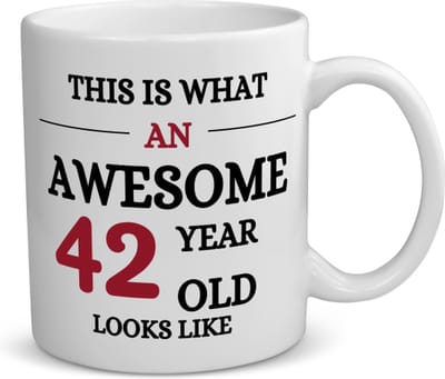 Akyol - an awesome 42 year koffiemok - theemok - Hoera 42 jaar - 42 geworden - verjaardagscadeau - gift - kado - 350 ML inhoud