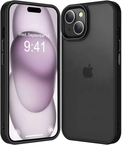 Hoesje Geschikt voor Apple iPhone 15 - Matte Back Cover - Zwart