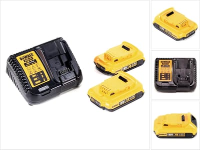 DeWALT DCB115D2 Starterset lader + 2 x Accu's 18V 2.0Ah XR Li-ion