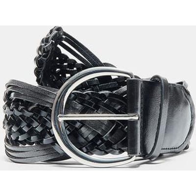 Stradivarius Brede gevlochten riem  Zwart 70