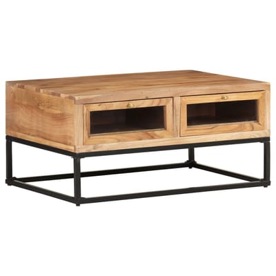 vidaXL - Salontafel - 90x60x40 - cm - massief - acaciahout