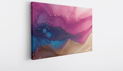 Saammp Canvas Schilderij - marmer - Kleurijk - Abstract - 45x30 - Foto op canvas - Wanddecoratie - Muurdecoratie Woonkamer - Slaapkamer decoratie - Canvas Print