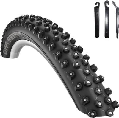 Winterbanden Fiets - Banden Set - Veilig Fietsen - Maximale Grip - 26 x 2.10 - Zwart