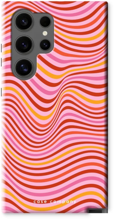 Case Company® - Hoesje geschikt voor Samsung Galaxy S24 Ultra hoesje - Pink Wave - Tough Case - Maximale Bescherming alle Kanten en Schermrand