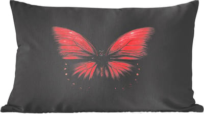 Sierkussens - Kussentjes Woonkamer - 60x40 cm - Vlinder - Rood - Minimalistisch