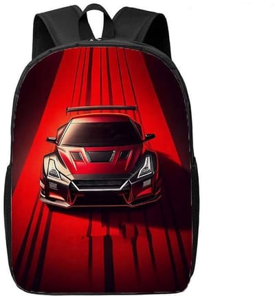 Auto Rugzak | Nissan GT-R Rugzak | Rode Sportwagen Rugzak | Stoere Rugzak | Gave Rugzak voor Kinderen | Jongens schooltassen | grote schooltas | 20 liter