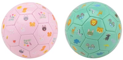 Johntoy speelbal kunstleder Happy World multicolor 16 cm.