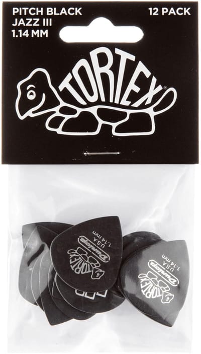 Jim Dunlop Tortex - Plectrums - Standard Jazz III - 1,14 mm - Player's Pack 12 Stuks