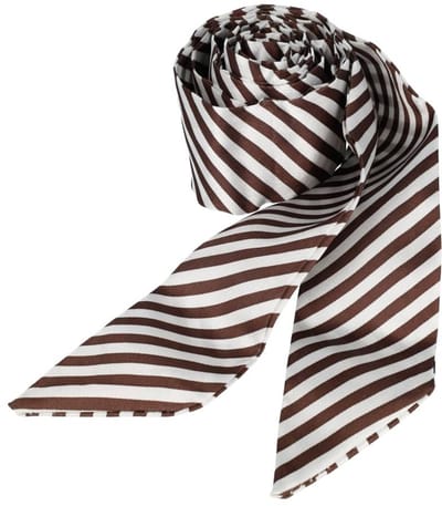 Haarsoires Haarband Haarsjaaltje 180cm - Gestreept Patroon - Bruin Wit - Haarlint - Haaraccessoire Sjaaltje - Perfect om te Wikkelen of te Knopen