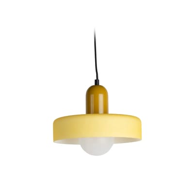 Leitmotiv Hanglamp Opaco Grato - Geel - 25x25x23cm - Modern - Hanglampen Eetkamer, Slaapkamer, Woonkamer