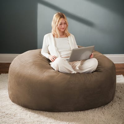 BLACKCOLORS Pouf 120, zitzak, bank voor volwassenen, zachte en comfortabele leesfauteuil, geschikt voor slaapkamers, balkons en andere ruimtes