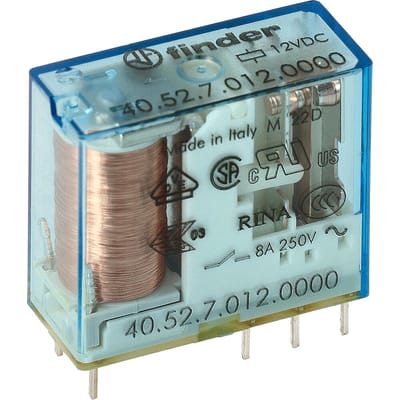 Finder 40.52 Dubbele PCB Relais 8A 12VDC AgNi Contacten - 40.52.7.012.0000