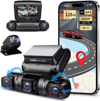 Luxe Dashcam voor Auto – Voor en Achter – Achter Draadloos – Ingebouwde WiFi – 1080P – Full HD – Ingebouwde GPS – Zwart