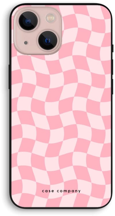 Case Company® - Hoesje geschikt voor iPhone 13 mini hoesje - Grid Roos - Biologisch Afbreekbaar Telefoonhoesje - Bescherming alle Kanten en Schermrand