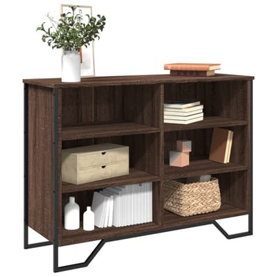 vidaXL - Dressoir - 101x35,5x74,5 - cm - bewerkt - hout - bruin - eikenkleur