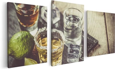 Artaza Canvas Schilderij Drieluik Alcoholische Drankjes - Drank - 120x60 - Foto Op Canvas - Canvas Print