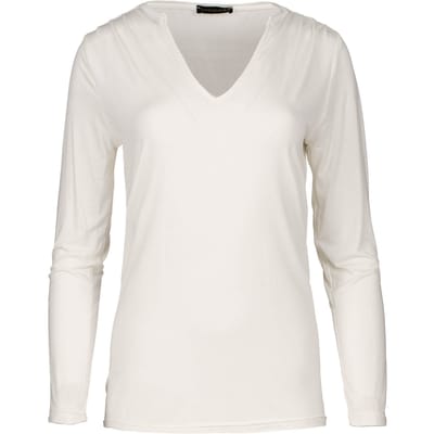 Cream Jersey V Hals Top