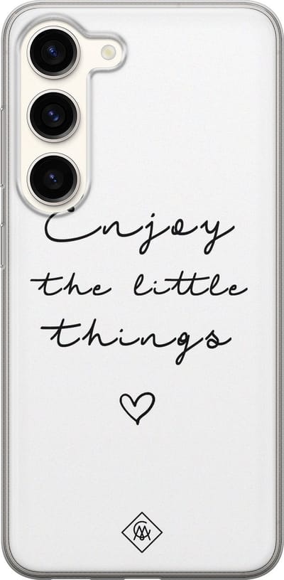 Casimoda® hoesje - Geschikt voor Samsung S23 - Enjoy Life - Backcover - Siliconen/TPU - Wit