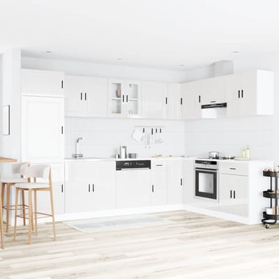 vidaXL - Waskompkast - Porto - 2 - st - Wit - 80 - x - 46 - x - 81,5 - cm - Bewerkt - hout