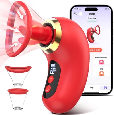 Krachtige Clitoris Zuiger – Sex Toys voor Vrouwen Luchtdruk - Zuigende Masturbator - Sex Toys Femme - Rode Vibrator - Bewegende Dildo - USB-Oplaadbaar - Waterdicht - Discreet Verzonden