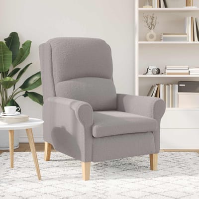 vidaXL - Fauteuil - Lichtgrijs - Zachte - Sherpa-stof