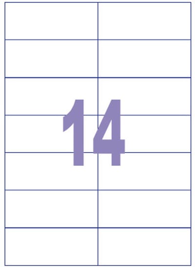 Kangaro etiket - injet/laser/kopieer - 105x42,4mm - 100 vel - 14 stickers per vel