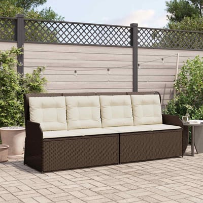 vidaXL Tuinbank Bruin poly rattan