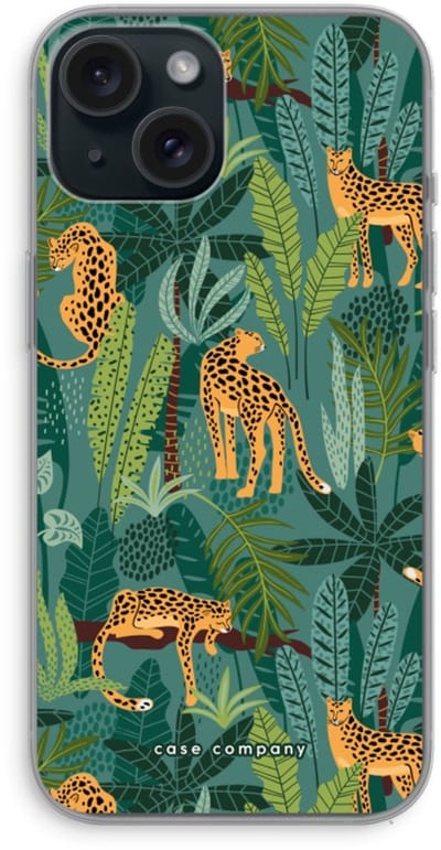 Case Company® - Hoesje geschikt voor iPhone 15 hoesje - Luipaard 2 - Soft Cover Telefoonhoesje - Bescherming aan alle Kanten en Schermrand