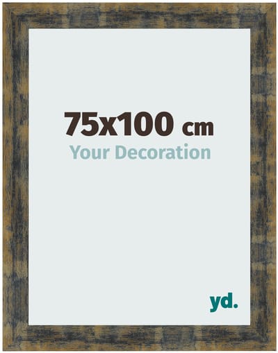 Your Decoration - Fotolijst 75x100 cm - MDF - Blauw Goud Gemeleerd - Pisa