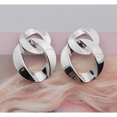 Overdrijf Geometrie Metaal Dikke Ketting Goudkleurige Lange Hanger Oorbel voor Vrouwen Nieuwe Trend Brincos Bruiloft Sieraden Meisje Cadeau gray