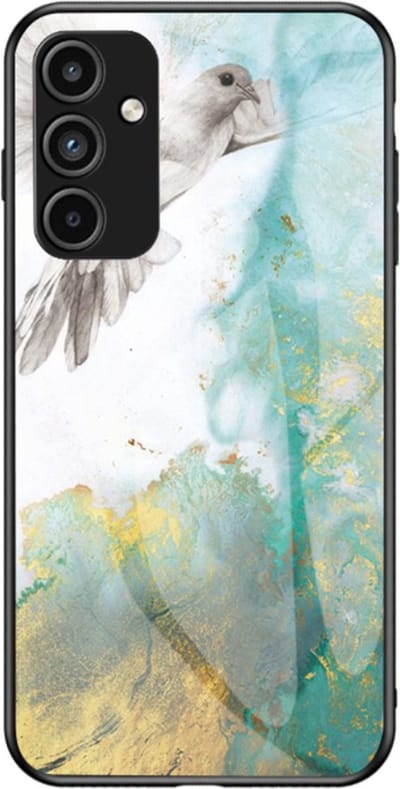Coverup Hoesje - Geschikt voor Samsung Galaxy A15 Hoesje - Coverup Marble Glass Back Cover - Emerald / Goud