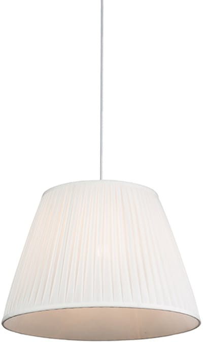 QAZQA Plisse - Retro Hanglamp - 1 lichts - Ø 450 mm - Crème - Woonkamer | Slaapkamer | Keuken