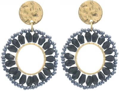Oorbellen - oorhangers - sieraad - oorsieraad - RVS - goudkleurig - grijs - zwart - hip - trendy - tijdloos - chique - feest - cadeau - dames - vrouwen