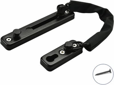 Deurketting - Deurgrendel - Veiligheid Thuis - Roestvrij Staal - 100 g - Zwart