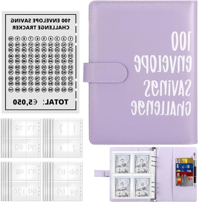Besparen met de 100 Enveloppen Challenge - Geldbesparingsmap voor Thuis en Kantoor, Budget Planner en Spaarfolder voor 5050 EUR